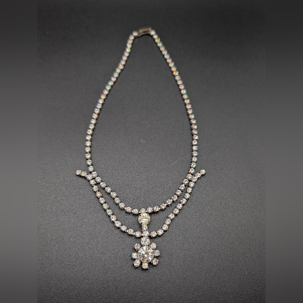 Vintage Jay Kel Sterling Rhinestone Choker Necklace – Art Deco 1930s